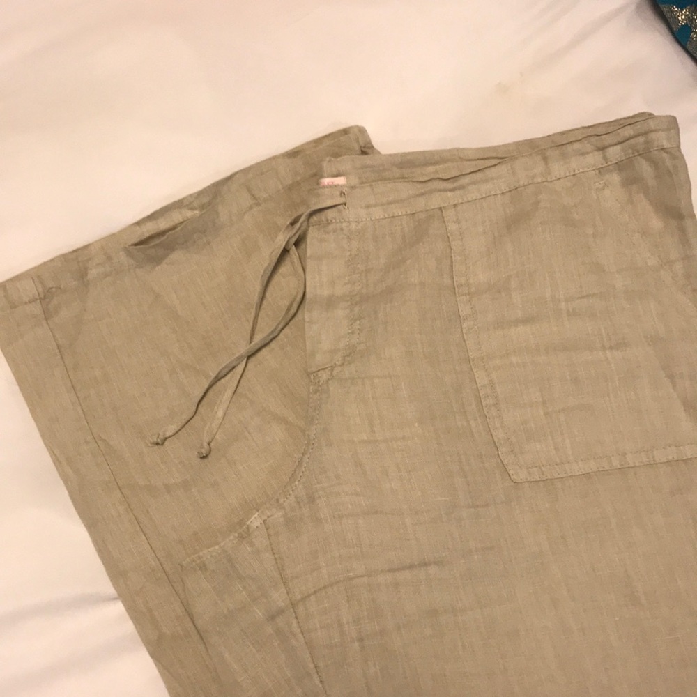 Khaki linen pants